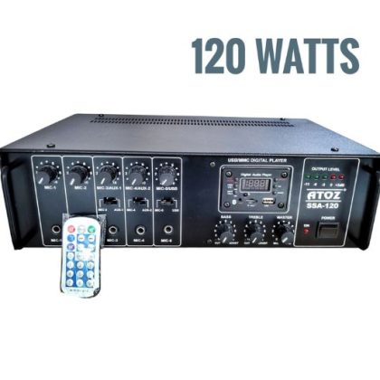 Zee Audio PA-120W (A) / ECO. Designed for compact yet powerful performance, this eco-friendly PA system is ideal for small events, public announcements, and home setups