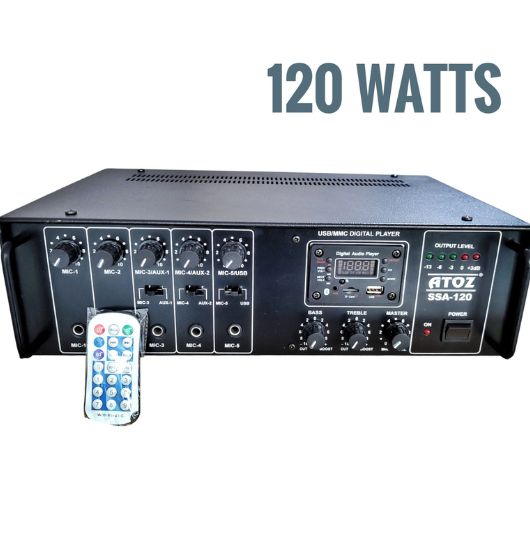 Zee Audio PA-120W (A) / ECO. Designed for compact yet powerful performance, this eco-friendly PA system is ideal for small events, public announcements, and home setups