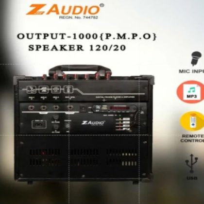 Zee Audio Trolley 12" Surround. Designed for 360° sound dispersion, this portable trolley speaker delivers deep bass, clear mids, and crisp highs to fill any space evenly