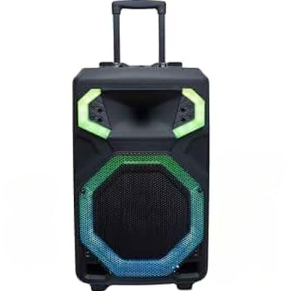 Zee Audio Trolley 12" UT-1224 (Round LED). Featuring a powerful 12-inch woofer and a dynamic round LED display, this trolley speaker delivers deep bass, clear mids, and crisp highs while adding a visual flair to your events.