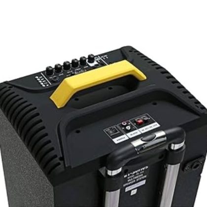 Zee Audio Trolley 12" Yellow Handle. Equipped with a powerful 12-inch woofer, this portable speaker delivers deep bass, clear mids, and crisp highs